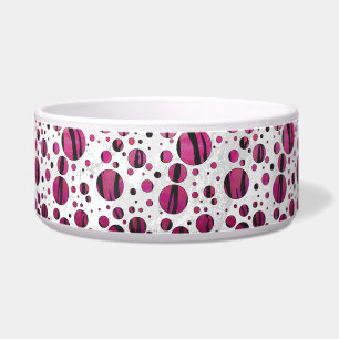 Écuelle Polka Dot Tiger rose chaud et noir