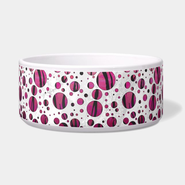 Écuelle Polka Dot Tiger rose chaud et noir (Droite)