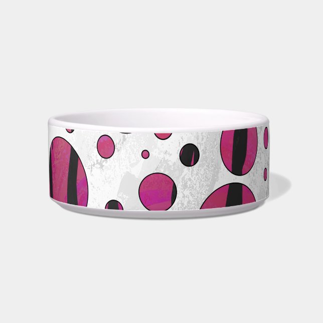 Écuelle Polka Dot Tiger rose chaud et noir (Droite)