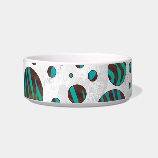 Écuelle Polka Dot Zebra Brown et Turquoise (Droite)