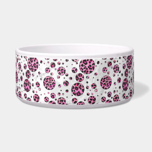 Écuelle Polka Leopard Pot noir et rose chaud