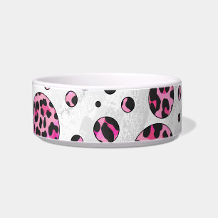 Écuelle Polka Leopard Pot noir et rose chaud