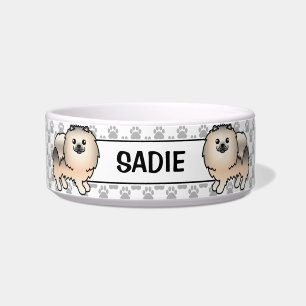 Écuelle Pomeranian Sable Crème Chien de Dessin Animé Migno