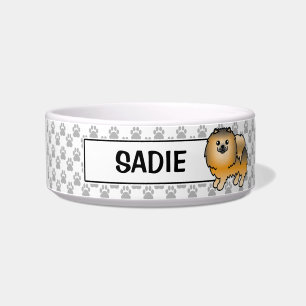 Écuelle Pomeranian Sable Orange Et Nom De Chien Personnali