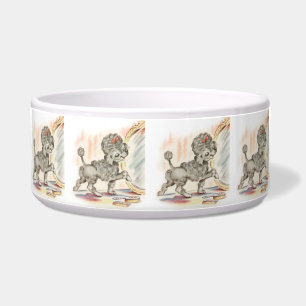 Écuelle Poodle d'art chiot vintage en miroir
