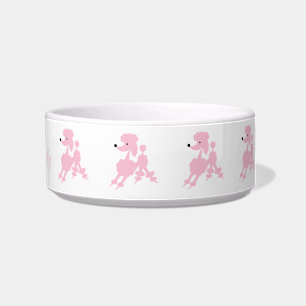 Écuelle Poodles français roses Nom personnalisable