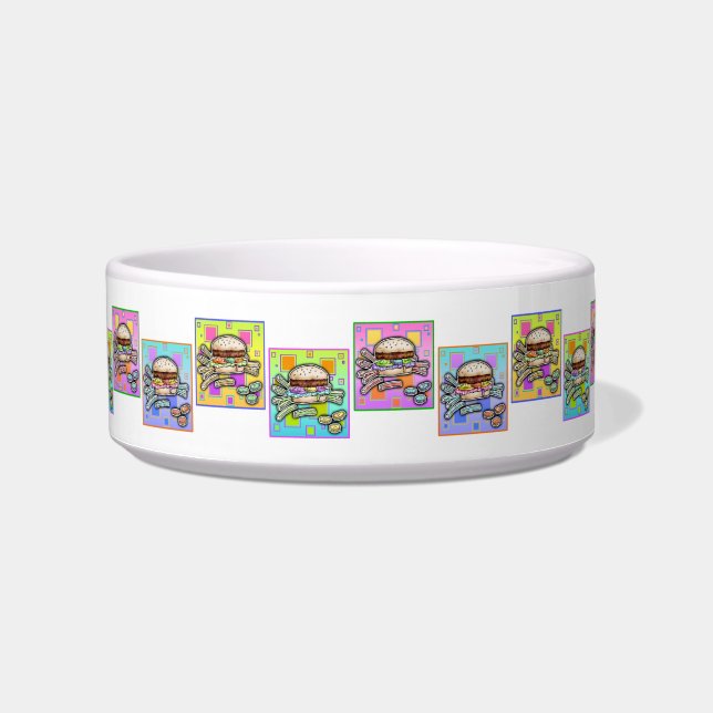 Écuelle Pop Art HAMBURGER SNACK ou PET BOWL (Devant)