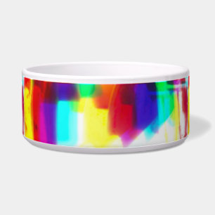 Écuelle Popart Abstrait Rainbow Ceramic Pet Bowl