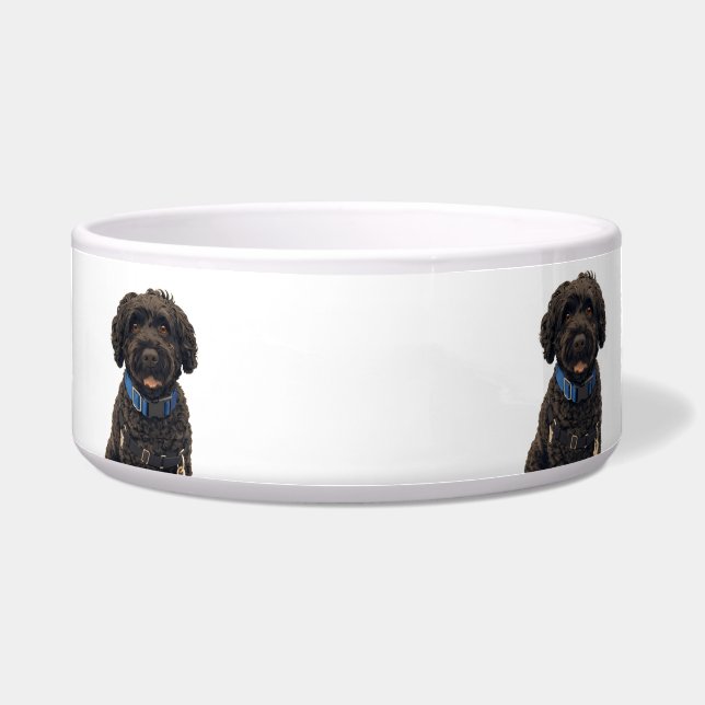 Écuelle Portuguese Water Dogs Cute Dog Ceramic Pet Bowl (Devant)