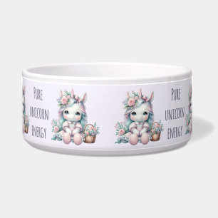 Écuelle Poupée Licorne Kawaii Pastel avec Panier de Fleurs
