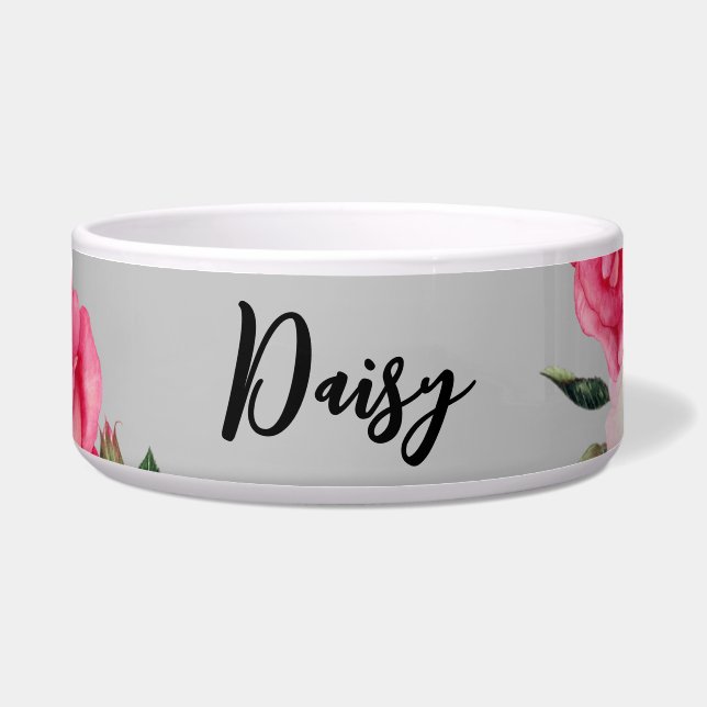 Écuelle Pour Animaux Vibrants Roses Blanches Rose Gris cla (Devant)