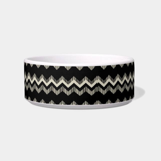 Écuelle Preppy Girl Motif noir et gris Chevron (Droite)