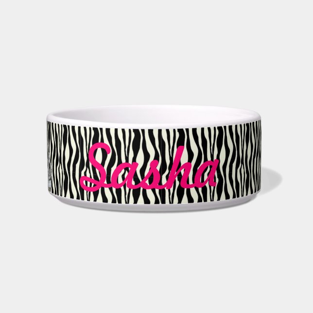 Écuelle Princesse faite sur commande Zebra Print Food Dish (Droite)