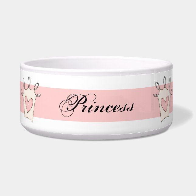 Écuelle Princesse rose customisée Dog Bowl (Devant)