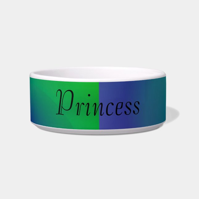 Écuelle Princesse Tourbillons Abstraits de Vert et de Bleu (Devant)