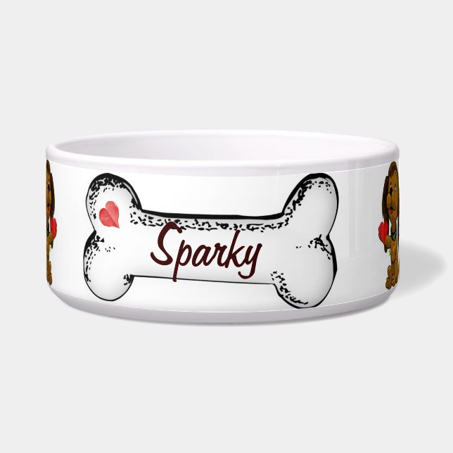 Écuelle Puppy Love NOM PERSONNALISÉ (Devant)