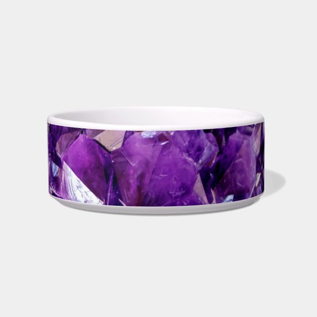 Écuelle Purple Amethyst Crystal Geode Ceramic Chien Bowl (Devant)