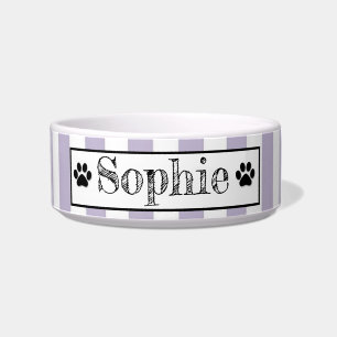 Écuelle Purple Pastel Stripes Chien Personnalisé Chat Anim