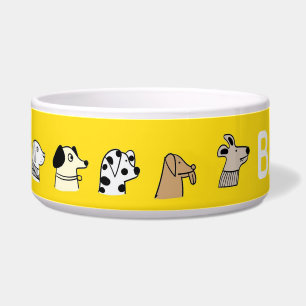 Écuelle Quirky Dog Profil Motif Jaune Personnalisé