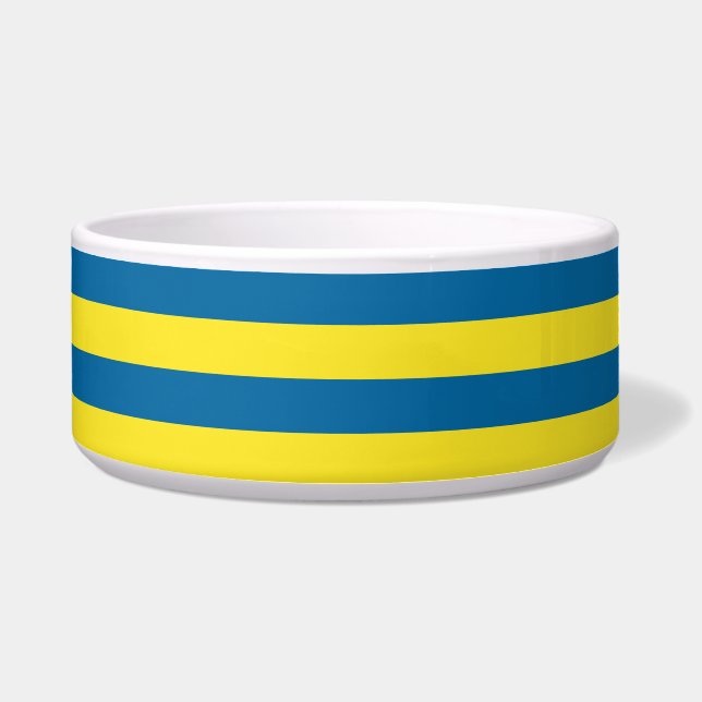Écuelle Rayures | Bleu et jaune | Personnalisable (Devant)