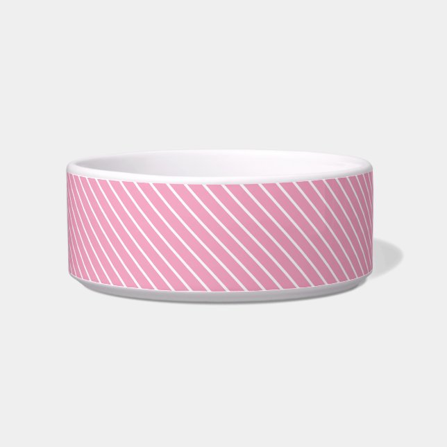 Écuelle Rayures diagonales - rose coquillage et blanc (Gauche)