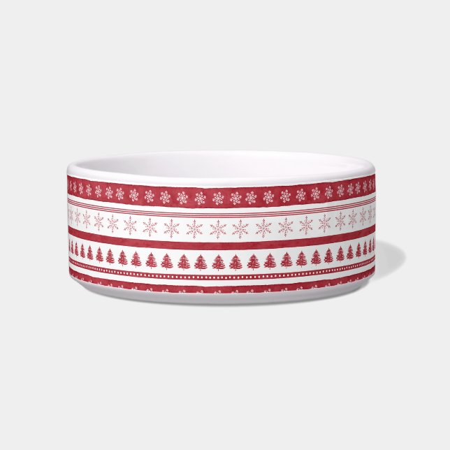 Écuelle Red Christmas Stripes Pet Bowl (Gauche)