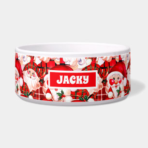 Écuelle Red Vintage Santa Claus Tartan Plaid Christmas Chi