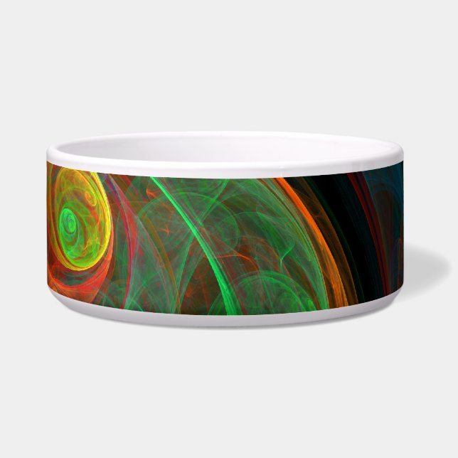Écuelle Renaissance Green Abstrait Art Chien Bowl (Devant)