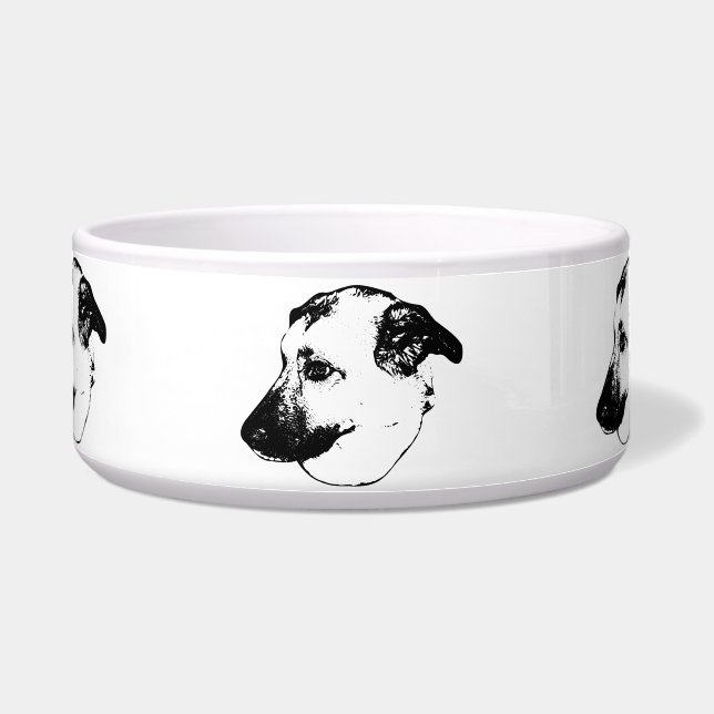 Écuelle Repas de Designer, Bol pour Animal à Encre (Devant)