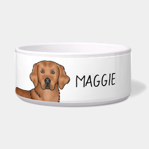 Écuelle Retriever doré rouge Chien mignon et nom personnal
