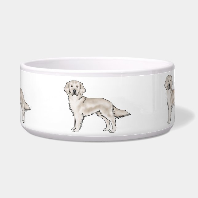 Écuelle Retriever Golden Cream Anglais Chiens de Dessin An (Devant)