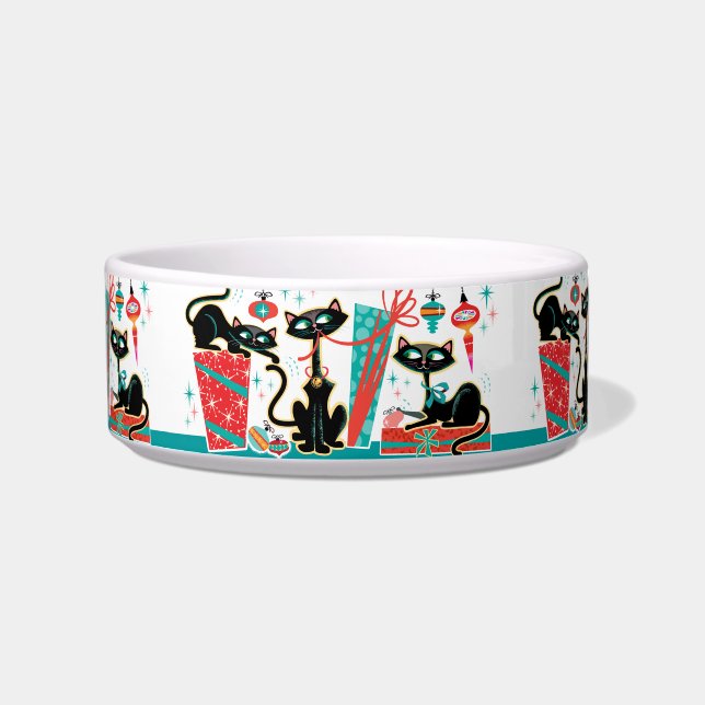 Écuelle Retro Christmas Cats Food Bowl (Devant)