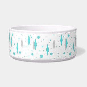 Écuelle Rétro diamant de turquoise et cuvette d'animal