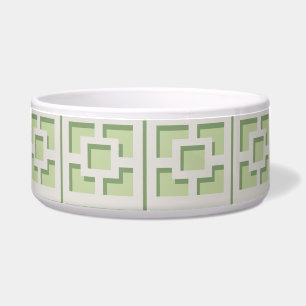 Écuelle Retro Green Trellis Ceramic Pet Bowl