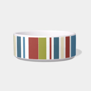 Écuelle Retro Lime Blue Brown Art Motif Pet Bowl