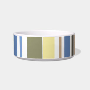 Écuelle Retro Lime Blue Grey Art Motif Pet Bowl
