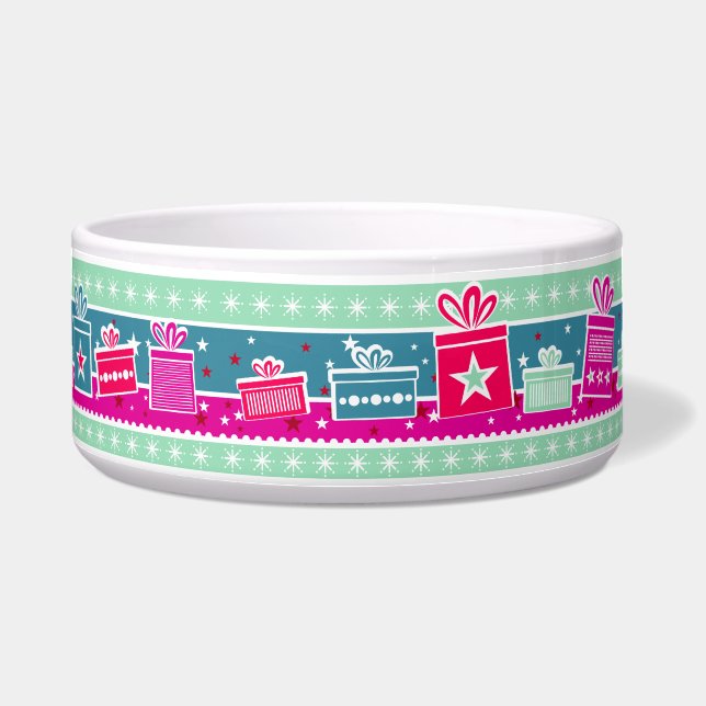 Écuelle Retro Présents plat de chien (Devant)