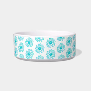 Écuelle Robin Egg Blue Daisy Print, Hippie Flowers Motif