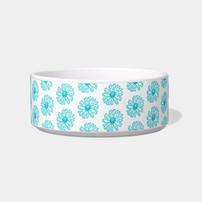 Écuelle Robin Egg Blue Daisy Print, Hippie Flowers Motif (Devant)