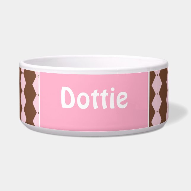 Écuelle Rose et marron personnalisé (Devant)