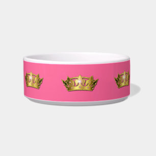 Écuelle Rose et princesse Crown Pet Dish d'or