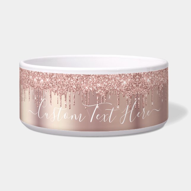 Écuelle Rose Gold Parties scintillant Drivers Nom de texte (Devant)