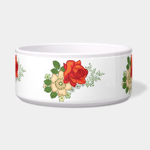 Écuelle Rose Rouge et Marguerites