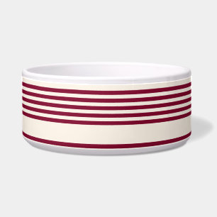 Écuelle Rouge bordeaux et beige cinq rayures motif