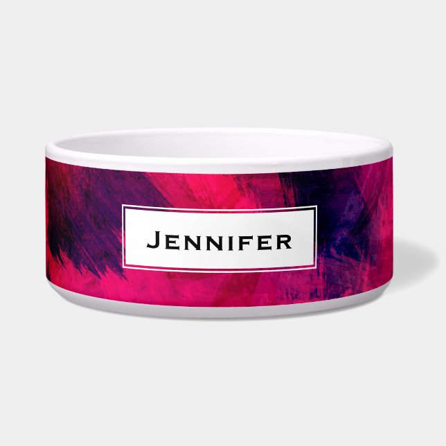 Écuelle Rouge foncé et violet Gras & Abstrait moderne (Devant)