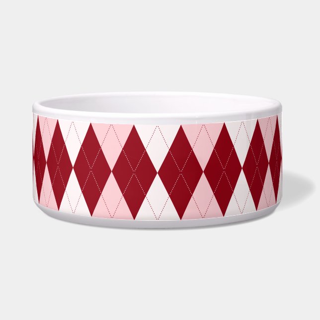 Écuelle Rouge Jacquard Crimson rose Petit Diamant Forme (Devant)