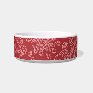 Écuelle Rouge Paisley Damassé Designer Floral Vintage Clas