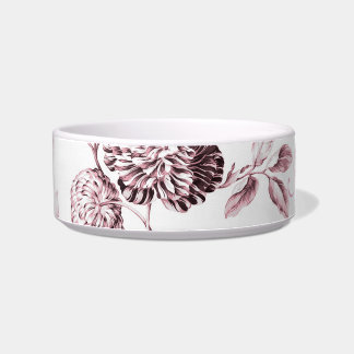 Écuelle Rougissent le nom d'animal domestique floral rose