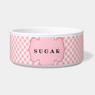 Écuelle Rustique Pink Plaid Chien personnalisé
