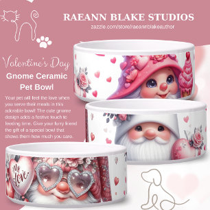 Écuelle Saint Valentin Gnome Ceramic Pet Bowl